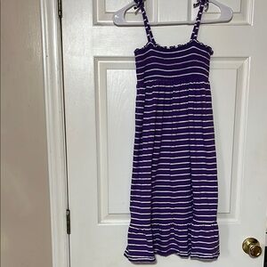Girls purple and White Striped Dress